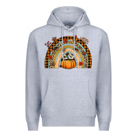 Heather Grey Fall rainbow pumpkin Premium Hoodie - NancyCooperArtShop