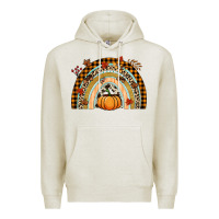 Oatmeal Heather Fall rainbow pumpkin Premium Hoodie - NancyCooperArtShop