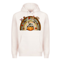 Pale Pink Fall rainbow pumpkin Premium Hoodie - NancyCooperArtShop