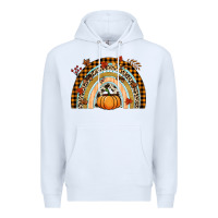 White Fall rainbow pumpkin Premium Hoodie - NancyCooperArtShop