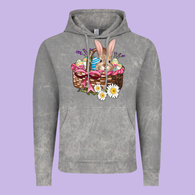 Easter Bunny And Basket Vintage Hoodie Designed By Adodesignshop