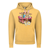 Vintage Mustard easter bunny and basket Vintage Hoodie - AdoDesignShop