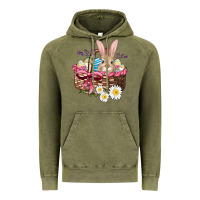 Vintage Olive easter bunny and basket Vintage Hoodie - AdoDesignShop
