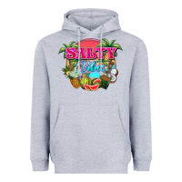 Heather Grey Salty vibes summer Heavyweight Hoodie - NancyCooperArtShop