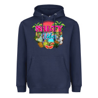 Navy Salty vibes summer Heavyweight Hoodie - NancyCooperArtShop