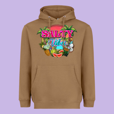 Salty Vibes Summer Heavyweight Hoodie Designed By Nancycooperartshop