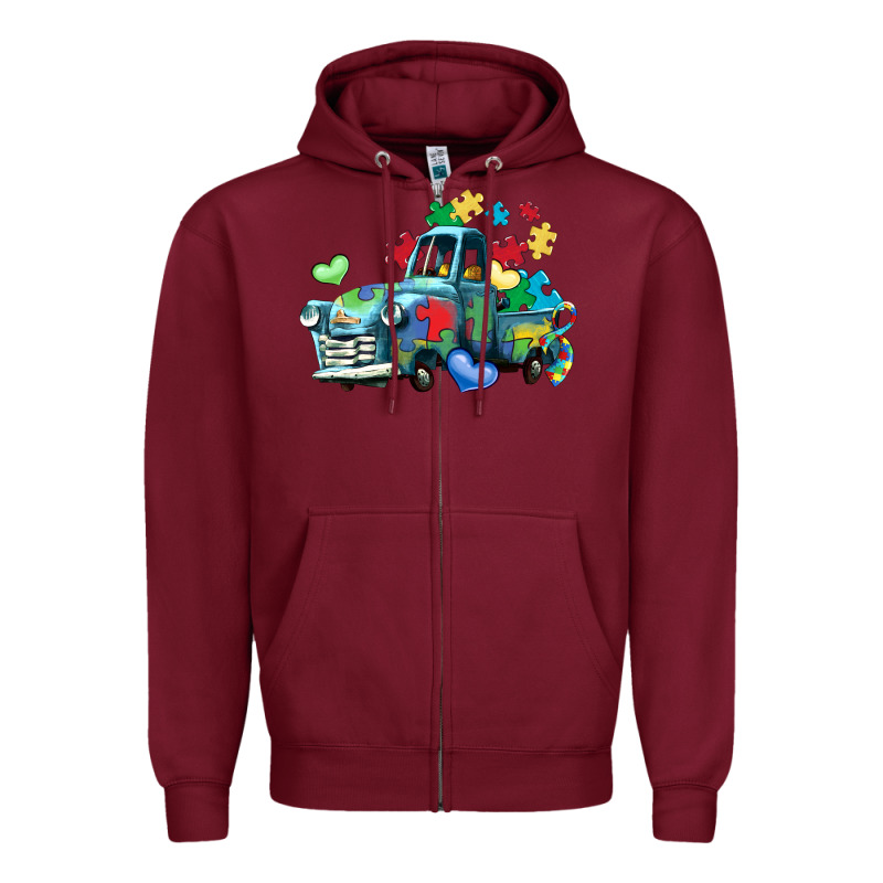 Autism Truck Zipper Hoodie by LillyAllenDesigns | Teevron