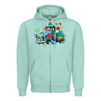 Seafoam autism truck Zipper Hoodie - LillyAllenDesigns