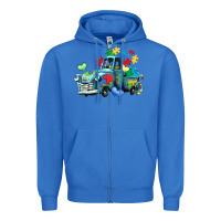 True Royal autism truck Zipper Hoodie - LillyAllenDesigns