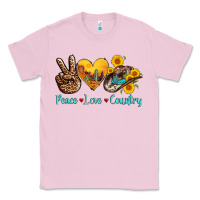 Bubblegum Pink peace love country cowhide cowboy hat Classic Tee - AdoDesignShop