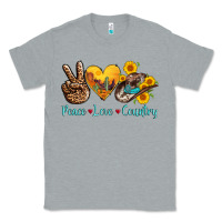 Heather Grey peace love country cowhide cowboy hat Classic Tee - AdoDesignShop