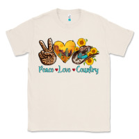 Natural peace love country cowhide cowboy hat Classic Tee - AdoDesignShop