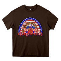Chocolate Brown america rainbow Heavy Core Tee - BarkalooDesign