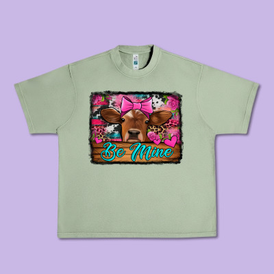 Be Mine Valentine's Day Cow Urban Heavy Tee Designed By Jasminsmagicworld