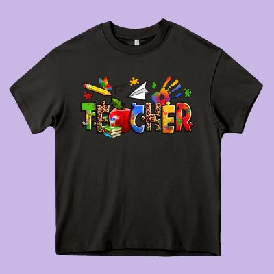 Autism Teacher Heavy Core Tee Designed By Zillion Design Studio