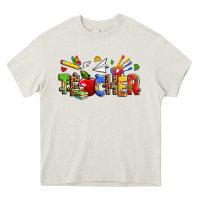 Cream autism teacher Heavy Core Tee - Zillion Design Studio