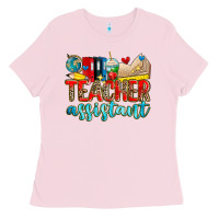 Bubblegum Pink teacher assistant Ladies Tee - Zillion Design Studio