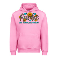 Fuchsia Pink auntie like a mom only cooler Urban Hoodie - OliviaCreatesArt