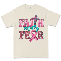 Bone faith over fear with cross and ribbon Premium Tee - HRA Design Shop