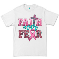 White faith over fear with cross and ribbon Premium Tee - HRA Design Shop