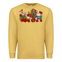 Antique Gold Lady of Guadalupe Coffee Cups Premium Sweatshirt - texasbilliewilder