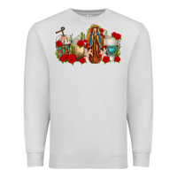 Dove Grey Lady of Guadalupe Coffee Cups Premium Sweatshirt - texasbilliewilder