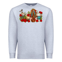 Heather Grey Lady of Guadalupe Coffee Cups Premium Sweatshirt - texasbilliewilder