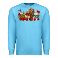 Ocean Blue Lady of Guadalupe Coffee Cups Premium Sweatshirt - texasbilliewilder