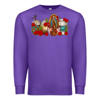 Purple Lady of Guadalupe Coffee Cups Premium Sweatshirt - texasbilliewilder