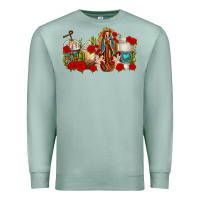 Seafoam Lady of Guadalupe Coffee Cups Premium Sweatshirt - texasbilliewilder