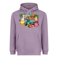 Lavender summer gnomies truck Heavyweight Hoodie - NancyCooperArtShop