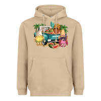 Mushroom summer gnomies truck Heavyweight Hoodie - NancyCooperArtShop