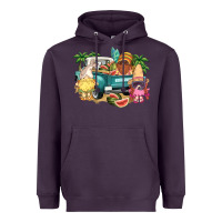 Plum summer gnomies truck Heavyweight Hoodie - NancyCooperArtShop