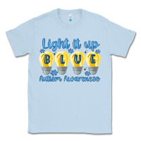 Dusty Blue light it up Classic Tee - MaliasSmallBusiness