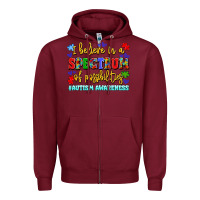Burgundy i believe in a spectrum of possibilities Zipper Hoodie - LillyAllenDesigns
