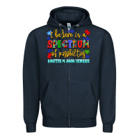 Navy i believe in a spectrum of possibilities Zipper Hoodie - LillyAllenDesigns