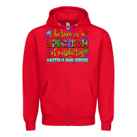 Red i believe in a spectrum of possibilities Zipper Hoodie - LillyAllenDesigns