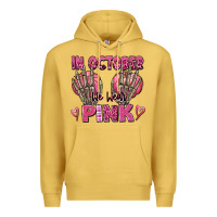 Antique Gold in october we wear pink skeleton Premium Hoodie - texasbilliewilder