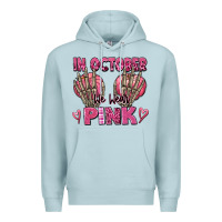 Blue Mist in october we wear pink skeleton Premium Hoodie - texasbilliewilder