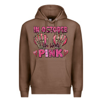 Chestnut in october we wear pink skeleton Premium Hoodie - texasbilliewilder