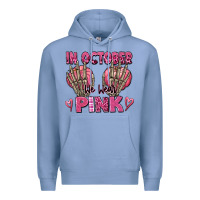 Colony Blue in october we wear pink skeleton Premium Hoodie - texasbilliewilder