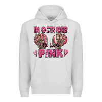 Dove Grey in october we wear pink skeleton Premium Hoodie - texasbilliewilder