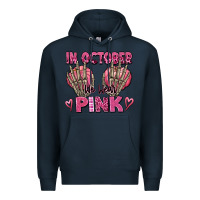 Navy in october we wear pink skeleton Premium Hoodie - texasbilliewilder