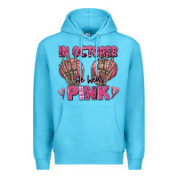 Ocean Blue in october we wear pink skeleton Premium Hoodie - texasbilliewilder