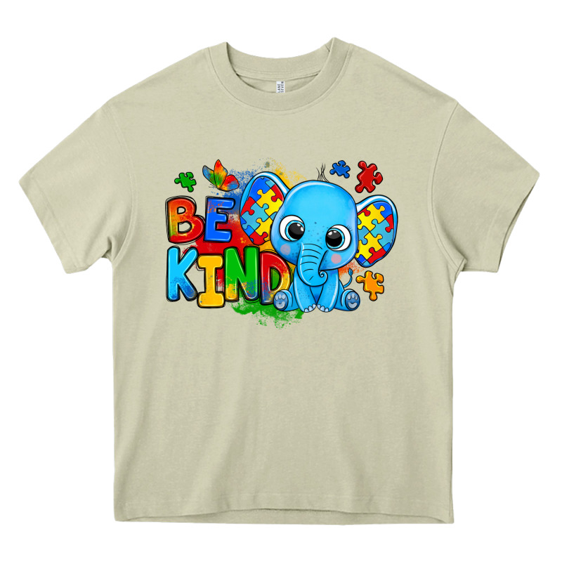 Be Kind Autism Elephant Heavy Core Tee by Zillion Design Studio | Teevron