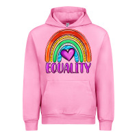 Fuchsia Pink equality rainbow Urban Hoodie - OliviaCreatesArt