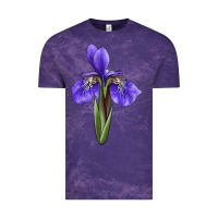 Cloud Purple Iris Flower Illustrations Vintage Tee - LillyAllenDesigns