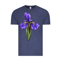 Vintage Denim Iris Flower Illustrations Vintage Tee - LillyAllenDesigns