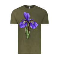 Vintage Olive Iris Flower Illustrations Vintage Tee - LillyAllenDesigns