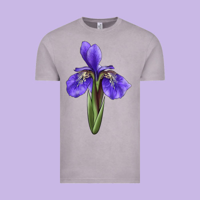 Iris Flower Illustrations Vintage Tee Designed By Lillyallendesigns